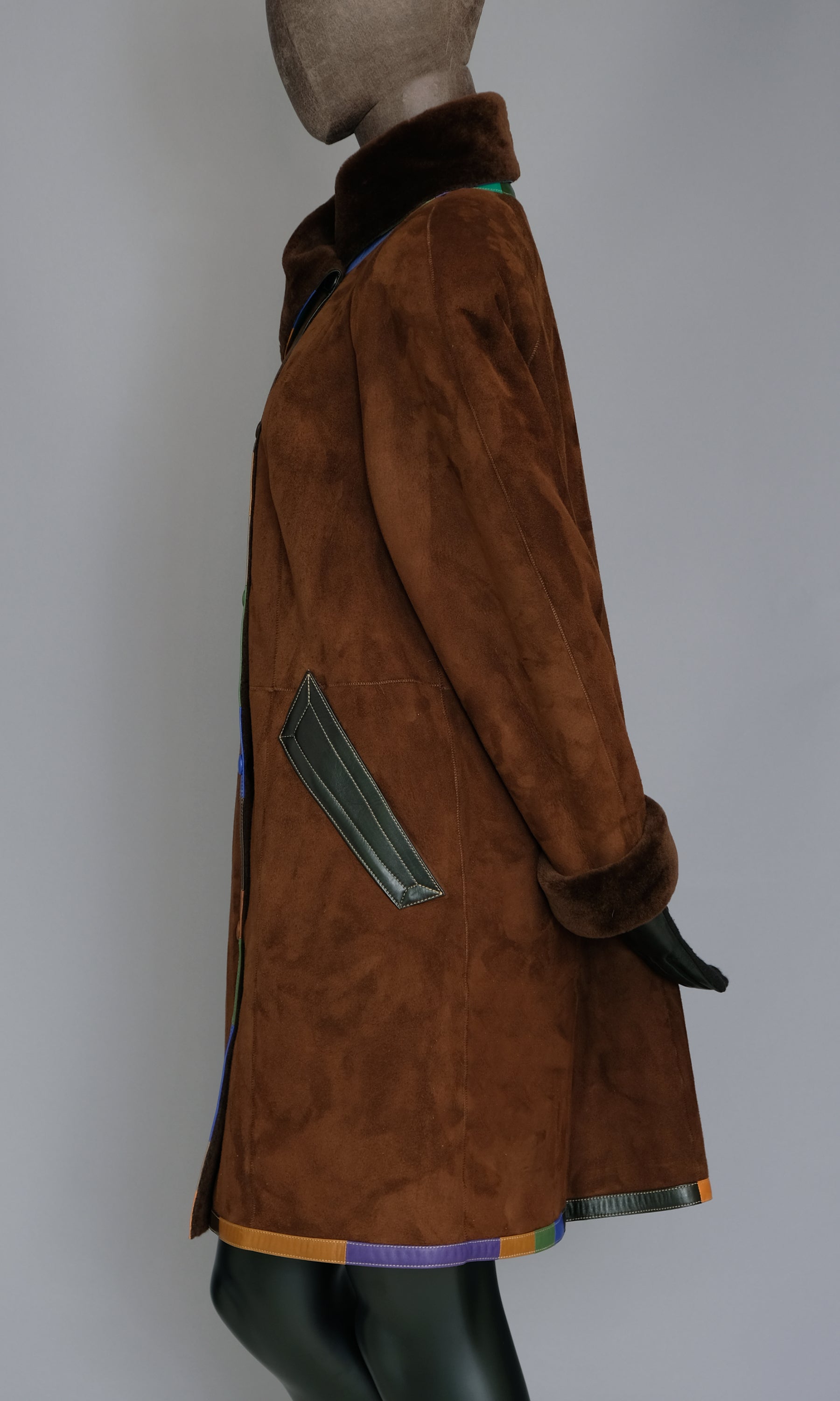 Brown Shearling Coat size S (8)