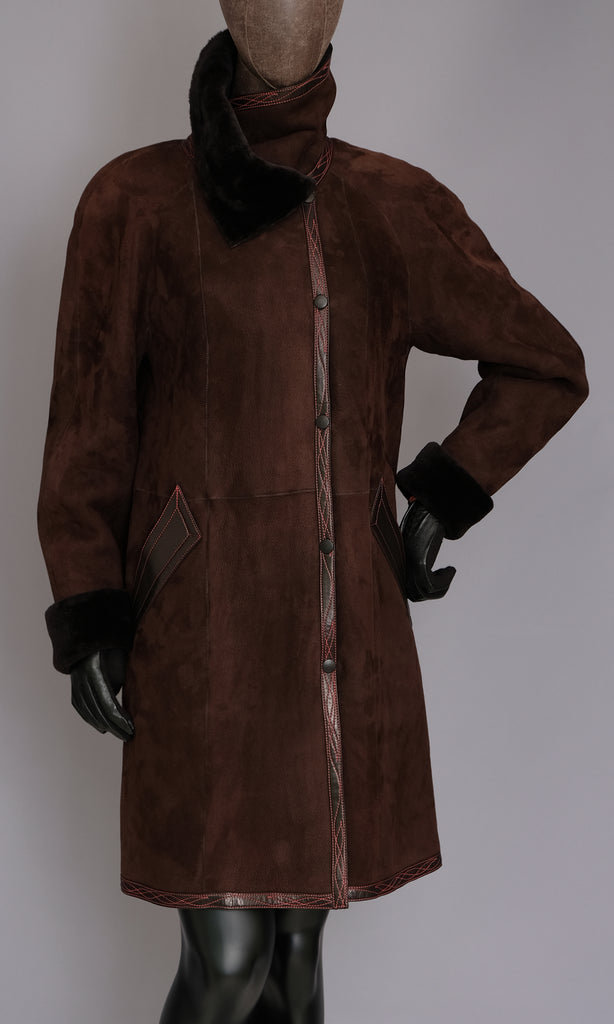 Brown Shearling Coat size xs